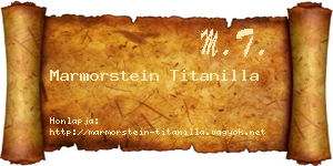 Marmorstein Titanilla névjegykártya